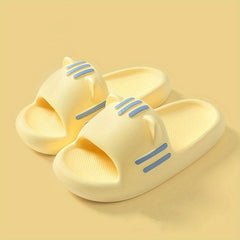 Women's Cat PVC Slides Soft Sole Quick Drying Bathroom Shoes