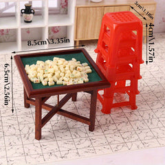 Mini Chinese Mahjong Dollhouse Accessory Model for Decoration