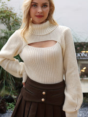 Sexy High Neck Cut Out Sweater for Women