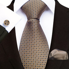 Men's Paisley Floral Necktie Set with Handkerchief and Clip