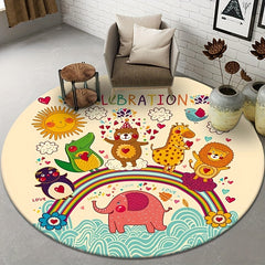 Non Slip Cartoon Round Carpet for Safe Baby Crawling
