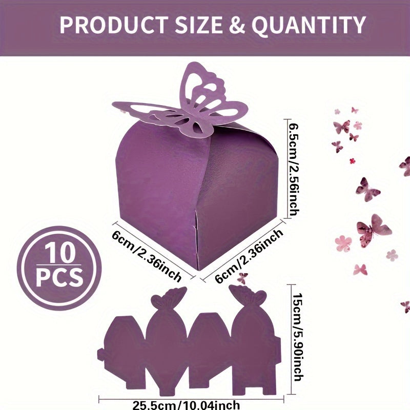 10pcs Pearlescent Paper Butterfly Decorations
