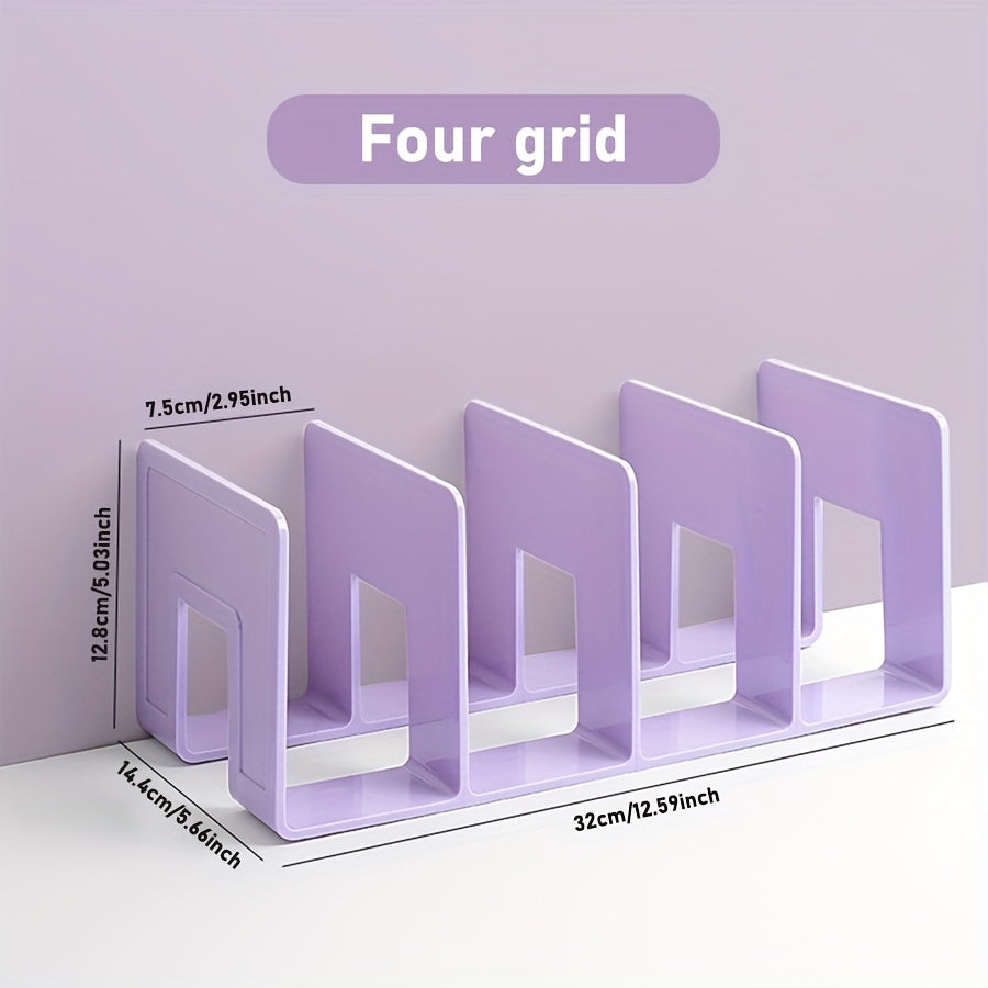 Acrylic Bookend Bookshelf Desk Storage Organize Collect Books Purple Green Pink