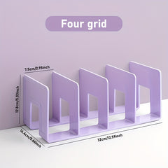 Acrylic Bookend Bookshelf Desk Storage Organize Collect Books Purple Green Pink