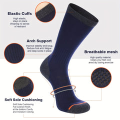 ACEFINE 6 Pairs Crew Socks Soft Breathable Sports Men's Autumn Winter