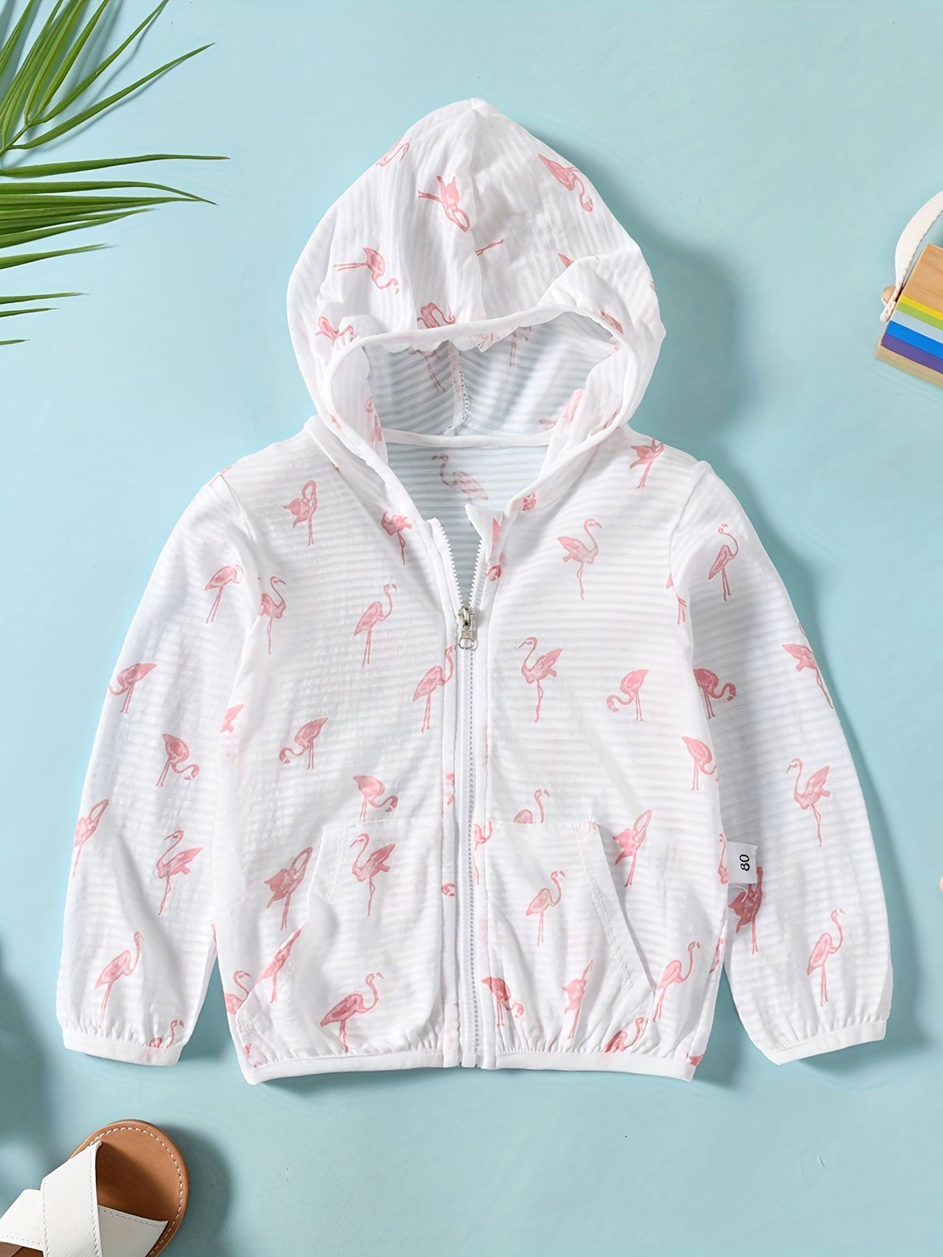 Toddler Girls Flamingo Sun Protection Hooded Shirt Jackets