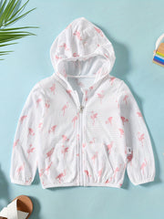 Toddler Girls Flamingo Sun Protection Hooded Shirt Jackets