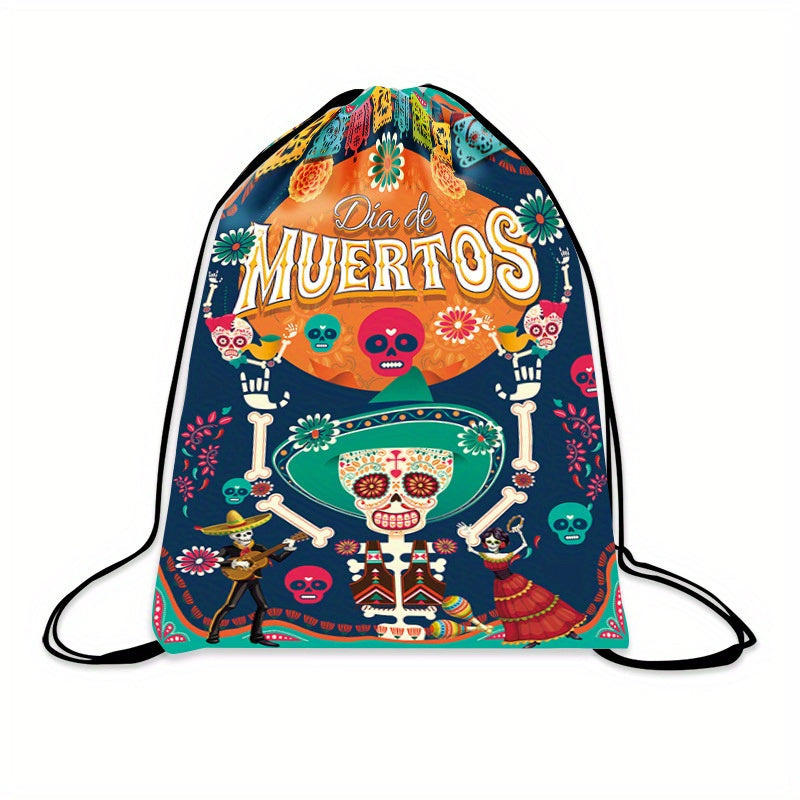Halloween Cartoon Drawstring Backpack for Kids Portable Shoulder Bag