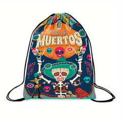 Halloween Cartoon Drawstring Backpack for Kids Portable Shoulder Bag