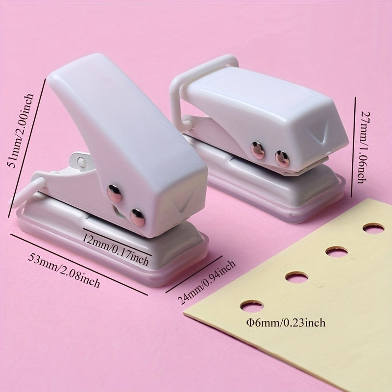 Mini Puch 6mm Hole Puncher Binder Punch for Kids Classroom Supplies
