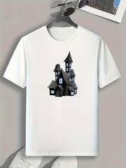 House Print Men's Graphic T-shirt for Summer