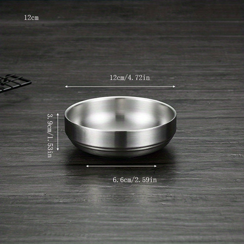 Stainless Steel Rice Bowl Set for Seasoning Soup Noodles Kimchi
