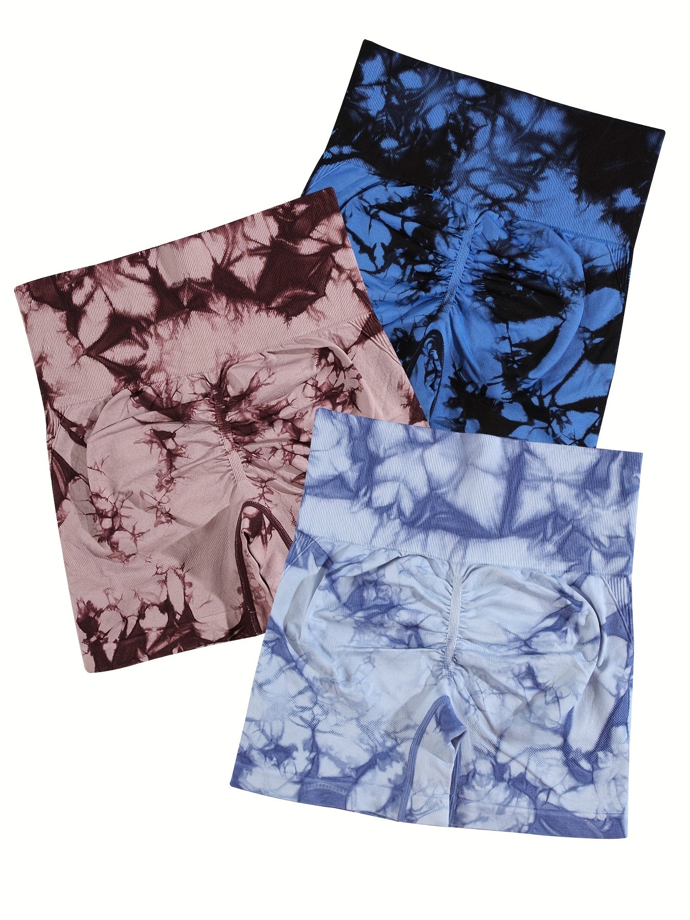Tie Dye Yoga Shorts High Stretch Running Fitness Shorts Women's Activewear