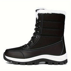 Women's Thermal Fleece Snow Boots Winter Outdoor Lace Up Hiking Boots