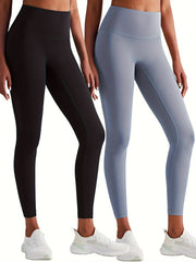 2Pcs High Stretch Slim Fit Yoga Leggings Womens Activewear