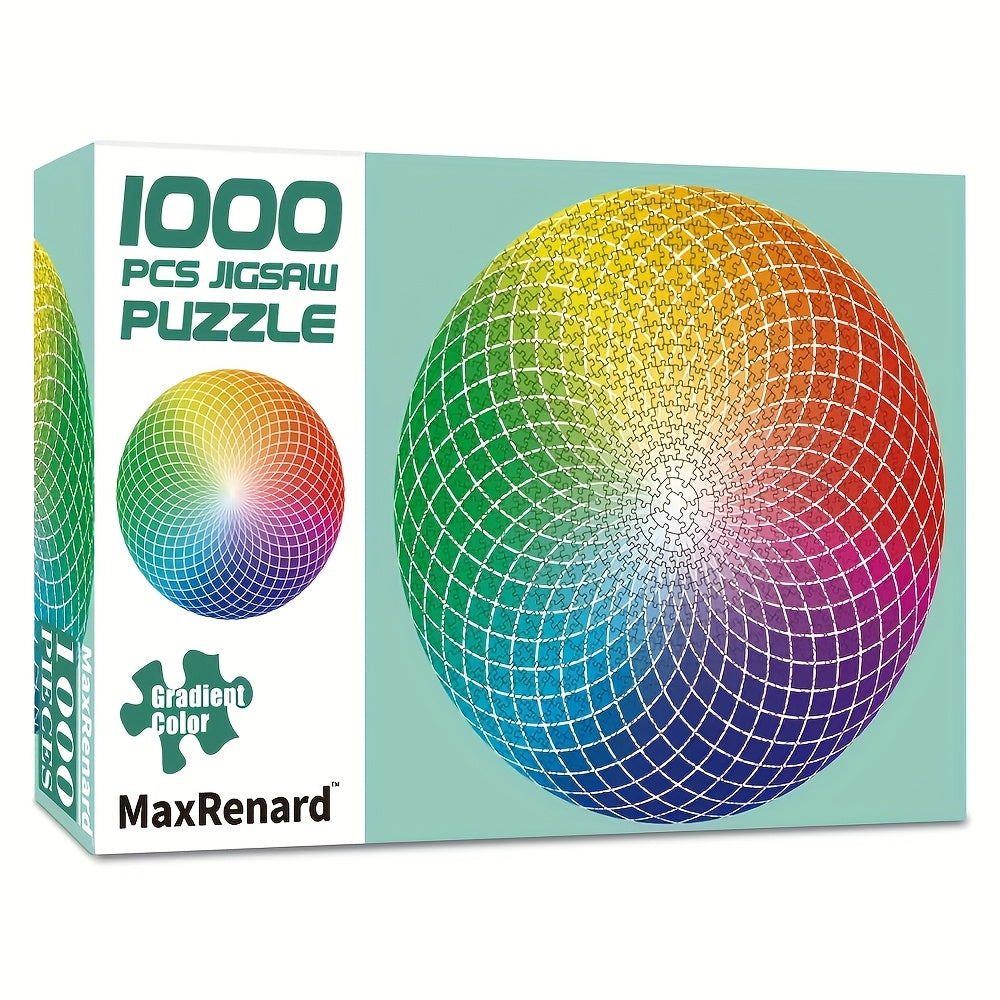 1000pcs Gradient Circle Jigsaw Puzzle Green to Red Challenging Puzzle