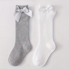 2pairs Baby Girls Kids Bowknot Princess Socks Spring Autumn Children's Socks