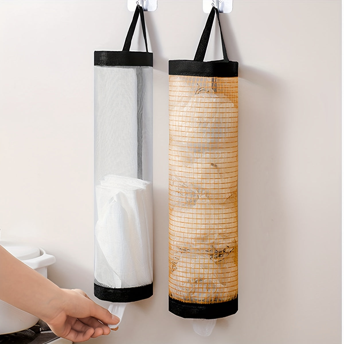 Mesh Storage Bag Holder Kitchen Organizer Grocery Shopping Easy Dispenser