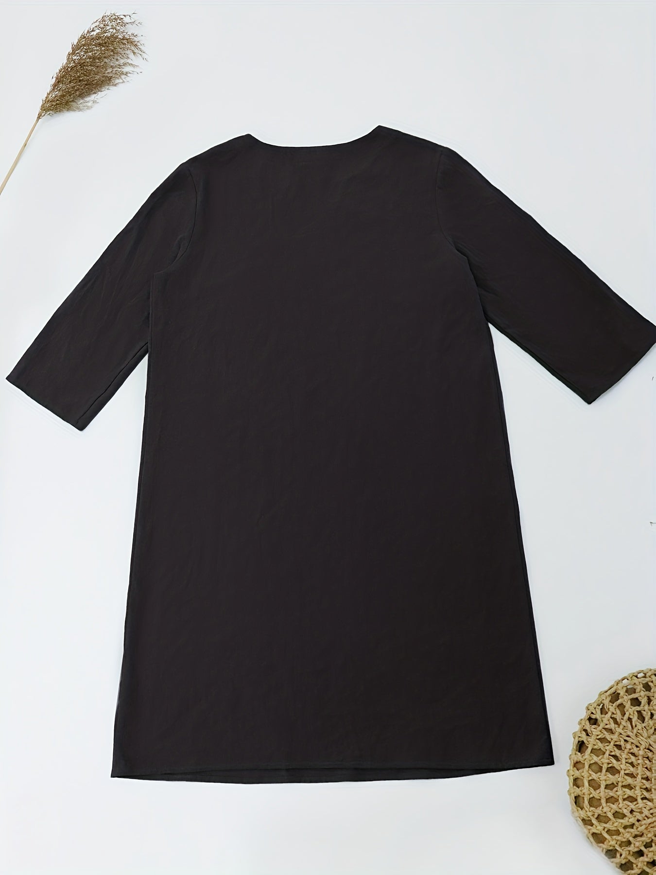 Notched Neck Vacation Dress Casual Dress For Summer & Spring
