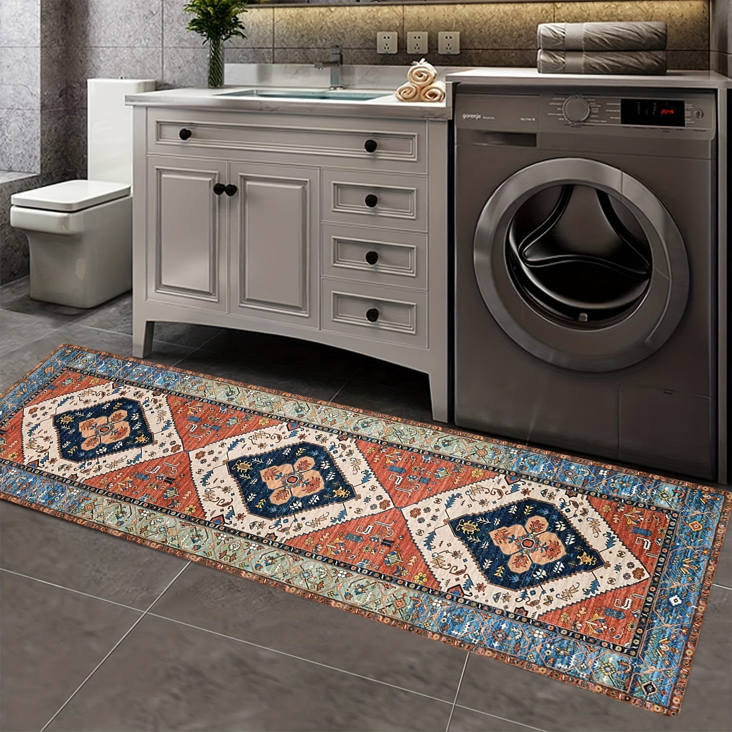 Bohemian Style Quick Dry Anti-slip Absorbent Foam Bath Mat