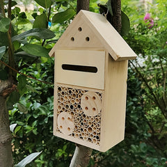 Wooden Mason Bee House Insect Hotel for Beneficial Insect Habitat