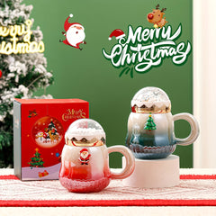 Christmas Ceramic Water Cup with Santa Claus & Tree Style