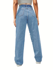 Loose Fit Non Stretch Baggy Denim Pants Women's Jeans