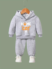 HOME IS WHERE THE CAT IS Print 2pcs Girls Outfits For Sports