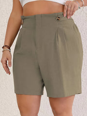 Casual Shorts Women's Plus Plicated Elastic Waist Loose