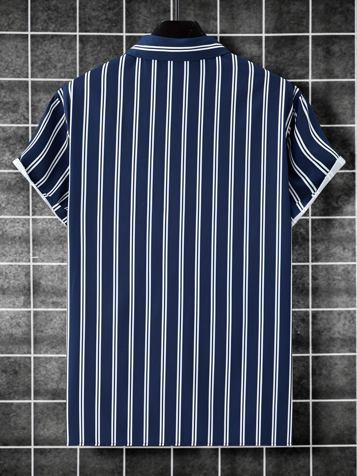 Men's Striped Print Casual Shirt for Summer