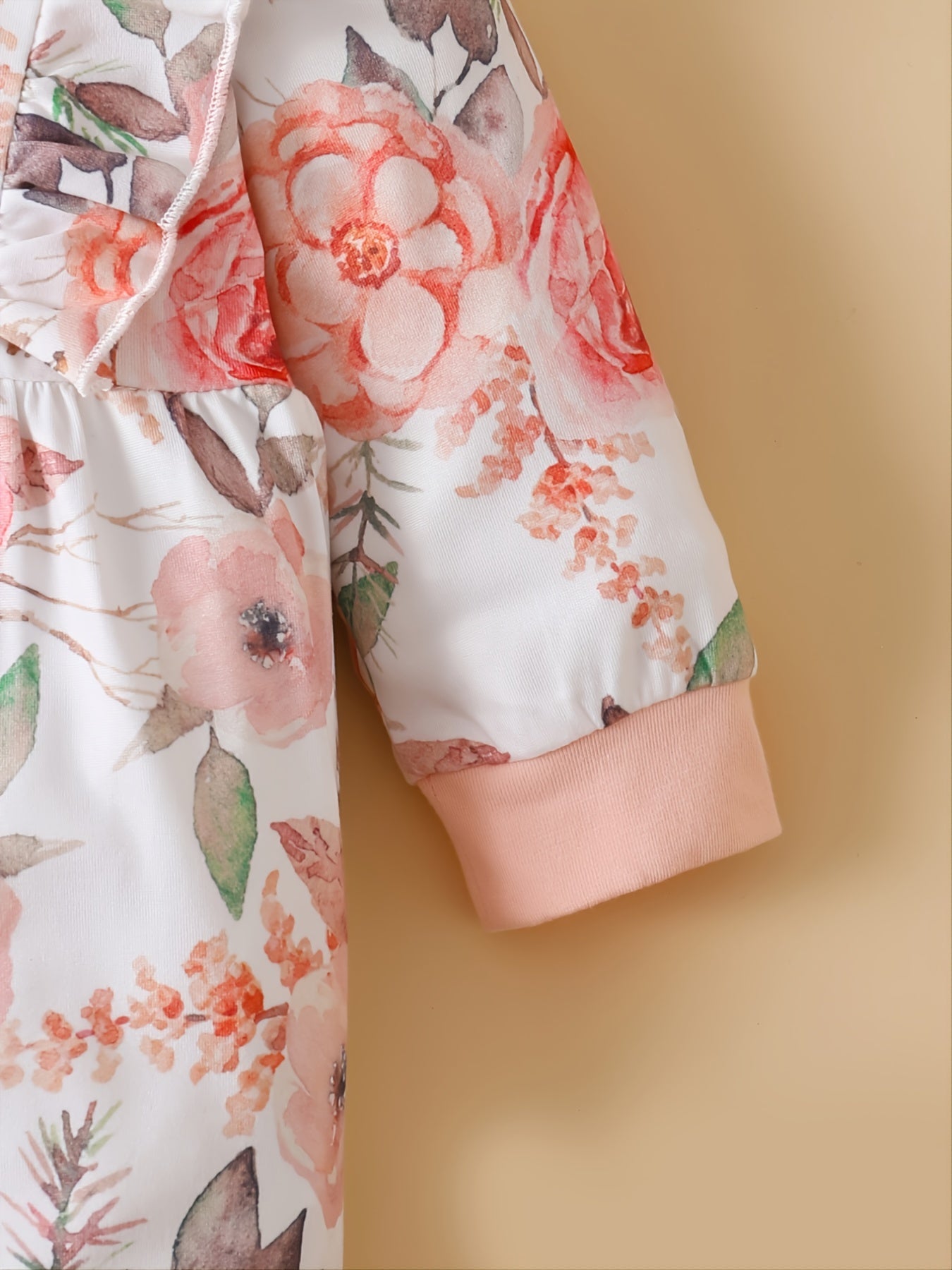 Baby Girls Floral Print Long Sleejson for Winter