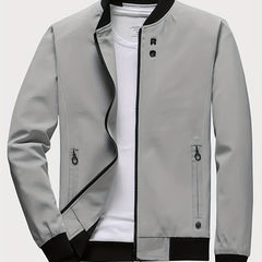 Men's Slim Varsity Zipper Jacket for Spring/Autumn