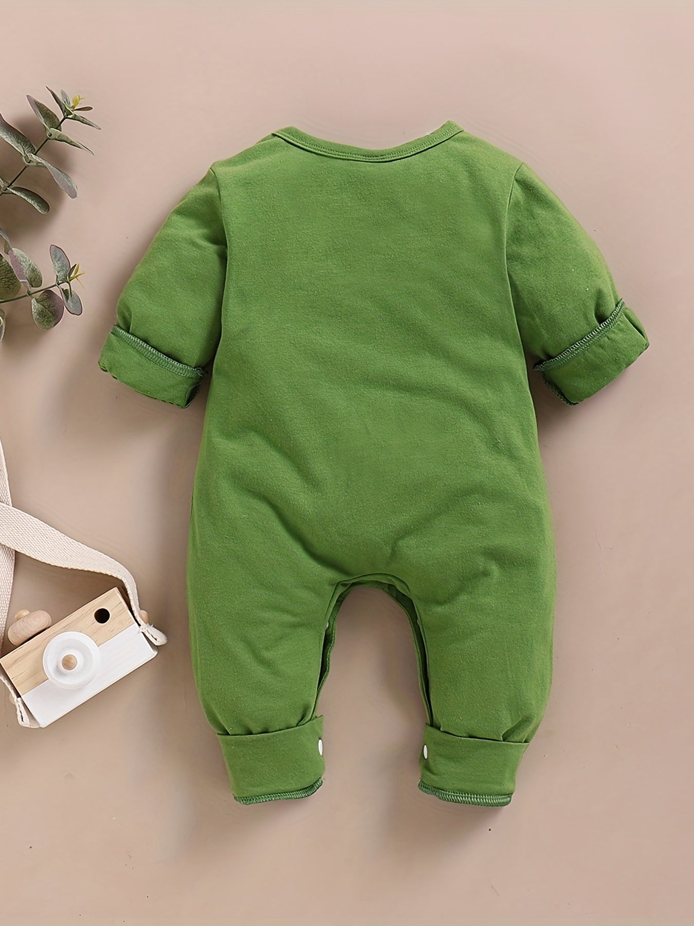 Embroidered Cotton Long Sleeve Jumpsuit With Cute Ears