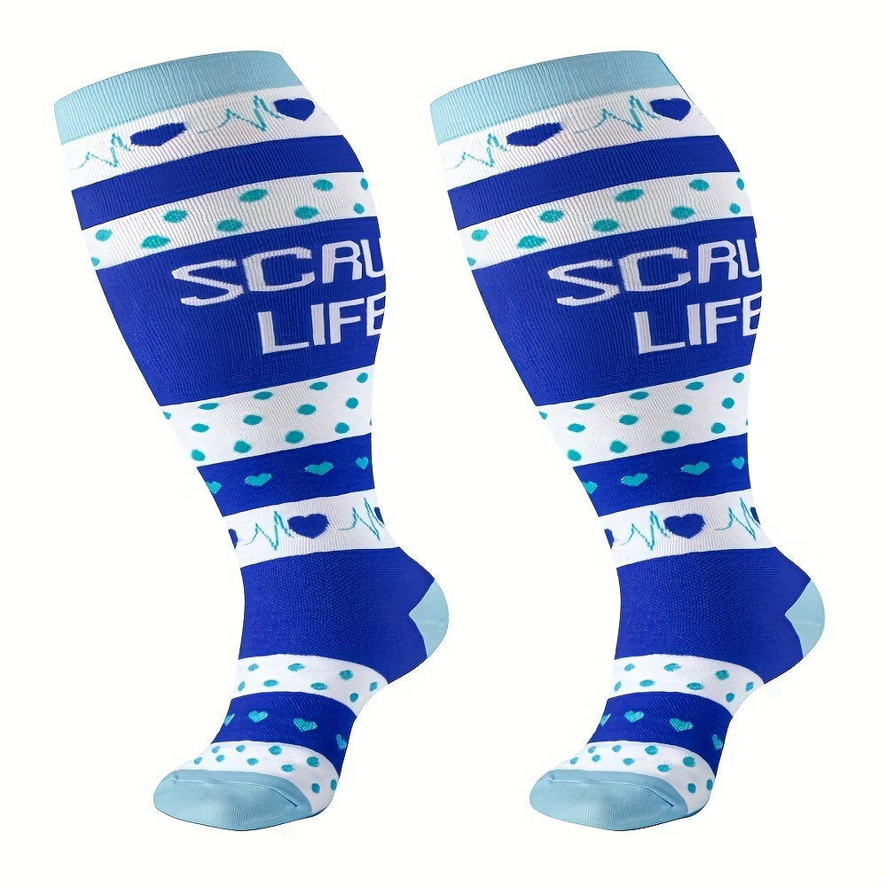 3 Pairs Wide Calf Support Compression Socks 20-30mmHg for Circulation Varicose