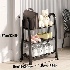 Plastic Foldable Shoes Rack Easy Assembled Large Capacity Shoe Shelf