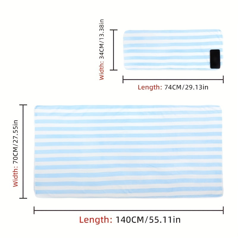 3pcs Striped Pattern Towel Set Absorbent Bath Hand Face Towel Hair Drying Cap