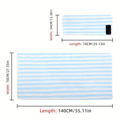 3pcs Striped Pattern Towel Set Absorbent Bath Hand Face Towel Hair Drying Cap