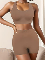 Solid Bra & Panties Set Women's Lingerie