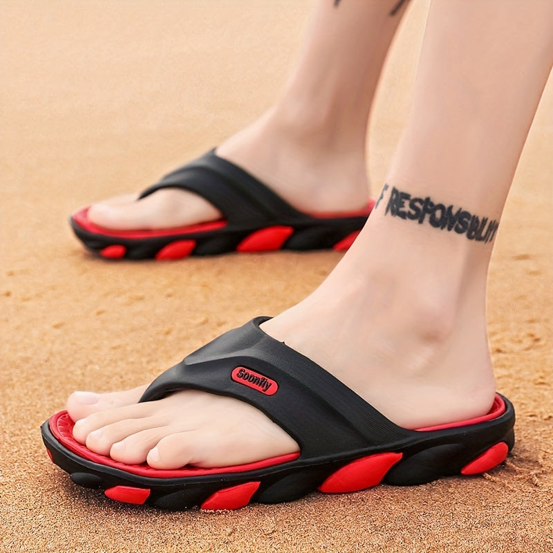Men's Slip On Flip Flops with Arch Support Lightweight Non-slip Beach Sandals
