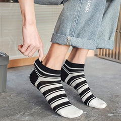 5 Pairs Striped Socks Soft & Lightweight Low Cut Ankle Socks Women's Stockings