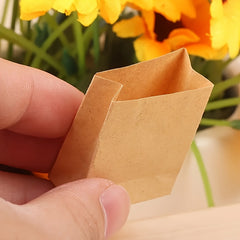 10pcs Miniature Dollhouse Baking Bags Brown Paper Storage Pouches