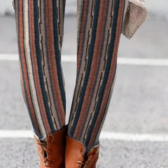 High Waist Striped Skinny Leggings