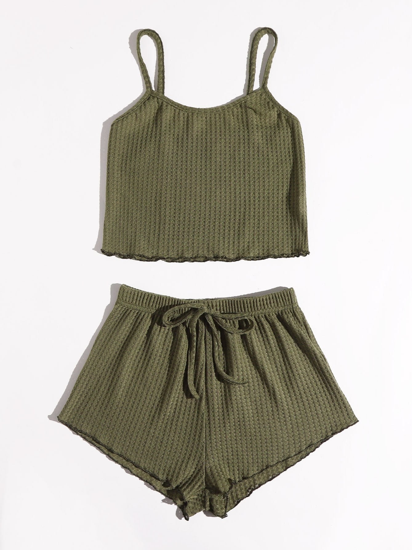 Textured Pajama Set Cami Top & Shorts Women's Sleepwear