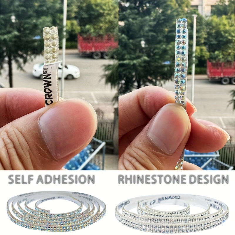 Car Set Bling Rhinestone Sticker DIY Car Decoration Self-adhesive Strip