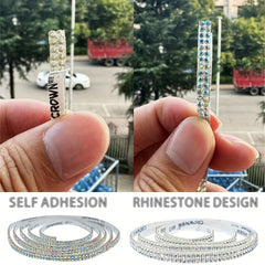 Car Set Bling Rhinestone Sticker DIY Car Decoration Self-adhesive Strip