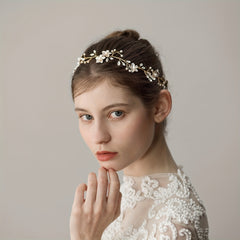 Crystal Faux Pearl Head Piece Head Jewelry Women's Hair Accessories