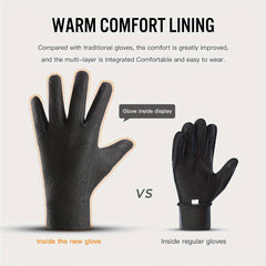Men's Thickened Plus Velvet Waterproof Outdoor Riding Gloves Touch Screen