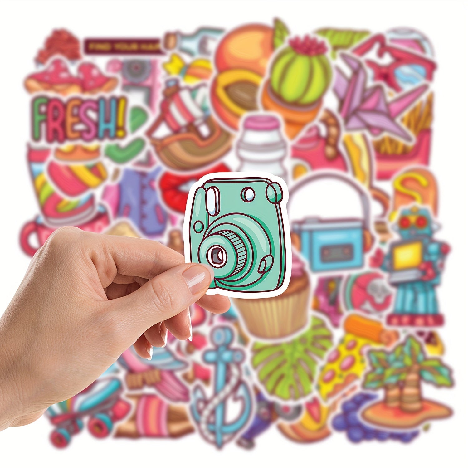50 Waterproof Vinyl Stickers Water Bottles Laptop Skateboard Decals