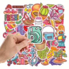 50 Waterproof Vinyl Stickers Water Bottles Laptop Skateboard Decals