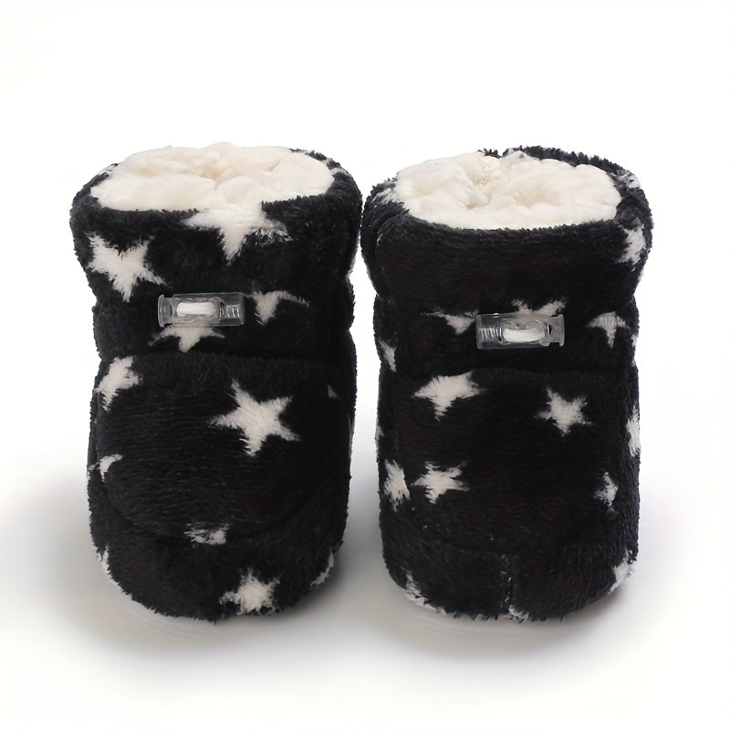 Soft Warm Fleece Boots for Baby Boys - Indoor Walking Winter Boots